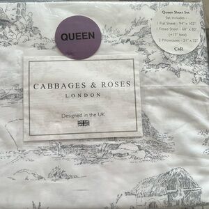 Queen cabbages and roses folie sheet set